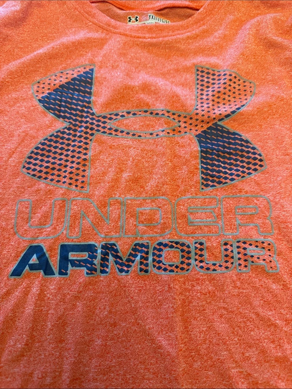 Under Armour Orange Heather Logo Short Sleeve Tee